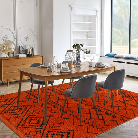 Machine Washable Rug RW1801 – ORANGE Soft Chenille