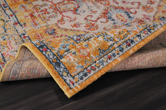 Vintage Area Rug 7656 – Mustard & Rust Bohemian