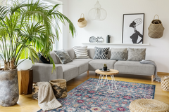 Vintage Area Rug 7654 – Navy Overdyed Floral