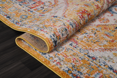 Vintage Area Rug 7656 – Mustard & Rust Bohemian