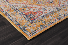Vintage Area Rug 7656 – Mustard & Rust Bohemian