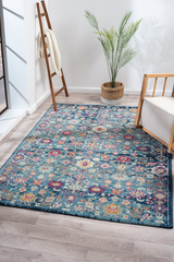 Vintage Area Rug 7654 – Navy Overdyed Floral