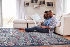 Vintage Area Rug 7654 – Navy Overdyed Floral