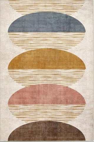 Eco-Washable Rug Geometric Design