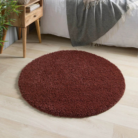 Washable Ox Red Shaggy Rug