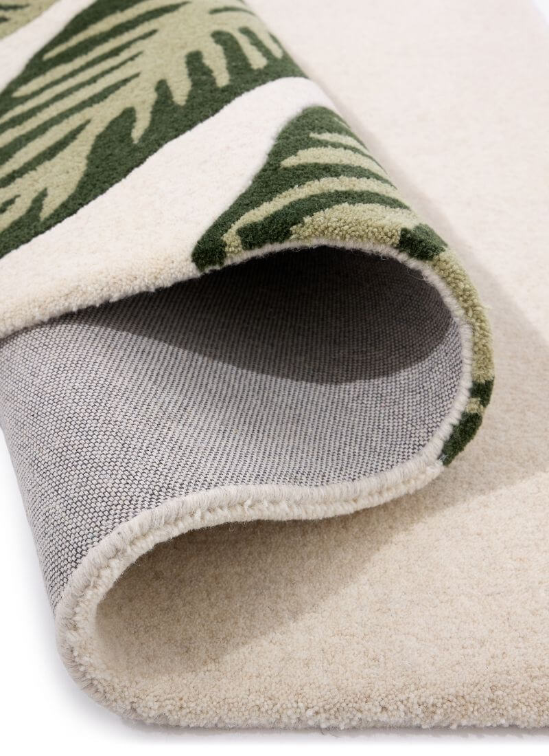 Paradise Leaf Hand-Tufted Wool Rug – Cream/Green — room photo 3