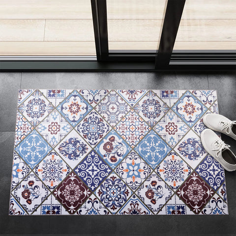 Rugs Depot Modern Beige Floral Washable Rug Design 4002