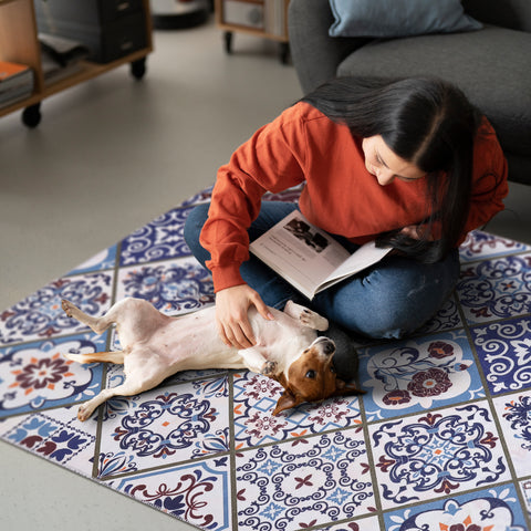 Rugs Depot Modern Beige Floral Washable Rug Design 4002