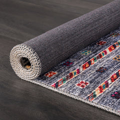 Rugs Depot RW1002 – Machine Washable Multicolor Tribal Diamond Rug | Bohemian Kilim-Style Carpet for Living Room, Bedroom & Office