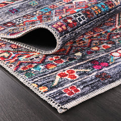 Rugs Depot RW1002 – Machine Washable Multicolor Tribal Diamond Rug | Bohemian Kilim-Style Carpet for Living Room, Bedroom & Office