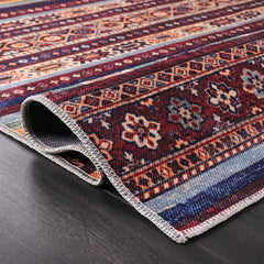 Rugs Depot RW1004 – Machine Washable Multicolor Tribal Kilim Rug | Geometric Striped Oriental Carpet for Living Room, Bedroom & Dining