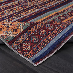 Rugs Depot RW1004 – Machine Washable Multicolor Tribal Kilim Rug | Geometric Striped Oriental Carpet for Living Room, Bedroom & Dining
