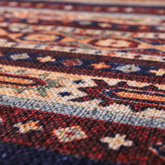 Rugs Depot RW1004 – Machine Washable Multicolor Tribal Kilim Rug | Geometric Striped Oriental Carpet for Living Room, Bedroom & Dining