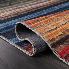 Rugs Depot RW1006 – Machine Washable Multicolor Striped Area Rug | Modern Bohemian Vibrant Carpet for Living Room, Bedroom & Office