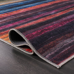 Rugs Depot RW1006 – Machine Washable Multicolor Striped Area Rug | Modern Bohemian Vibrant Carpet for Living Room, Bedroom & Office