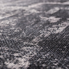 Rugs Depot RW1007 – Machine Washable Distressed Black Rug | Modern Vintage Medallion Carpet for Living Room, Bedroom & Office