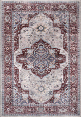 Rugs Depot RW1008 – Machine Washable Persian Medallion Rug | Traditional Oriental Vintage Carpet for Living Room, Bedroom & Dining