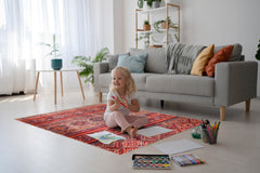 Rugs Depot NL1007 – Machine Washable Tribal Diamond Rug | Multicolor Striped Kilim-Inspired Carpet for Living Room, Bedroom & Dining