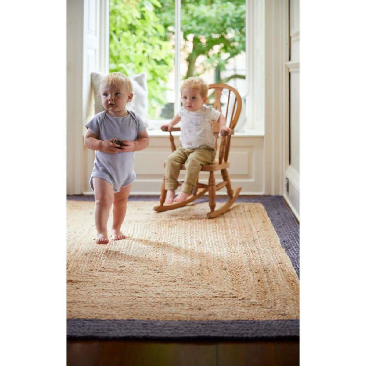 Bordered Grey Jute Rug — room photo 2
