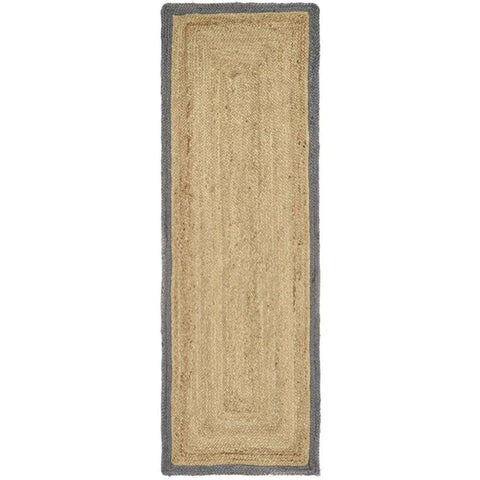 Bordered Grey Jute Rug