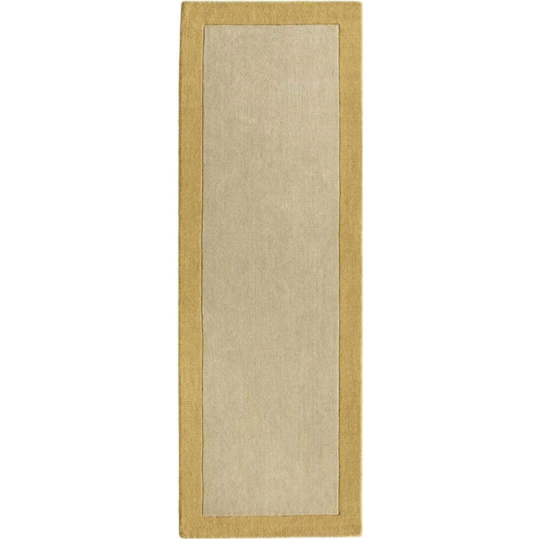 Bordered Yellow Wool Rug — room photo 3