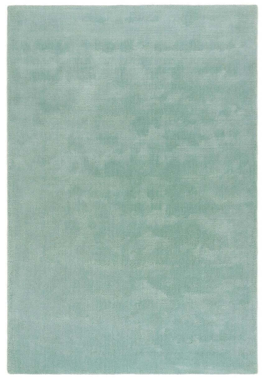 Hush Solid Aqua Luxury Rug — top view