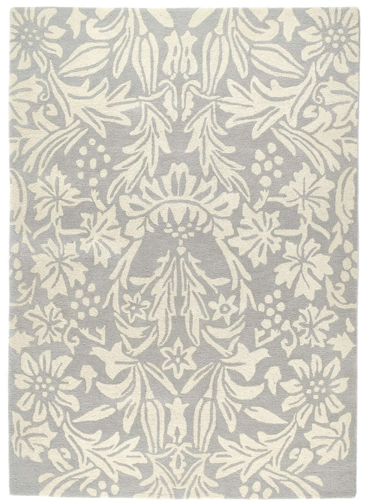 Heritage Lavender Floral Wool Rug — top view