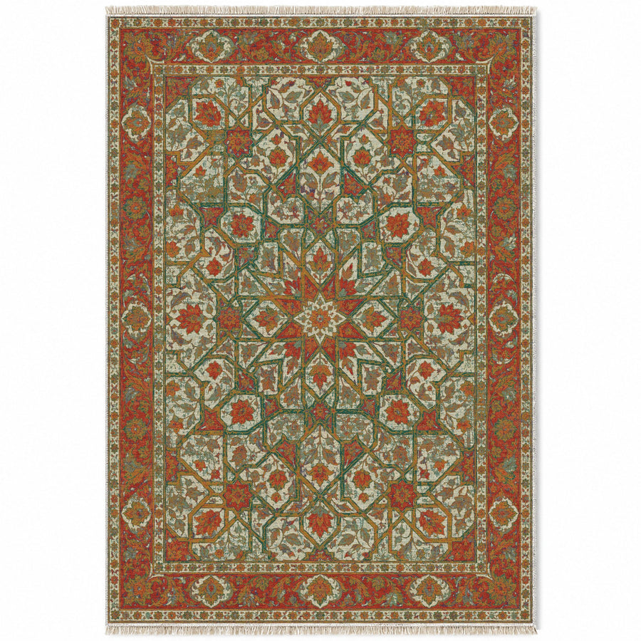 Ambassador Dome Emerald & Terracotta Moorish Washable Rug