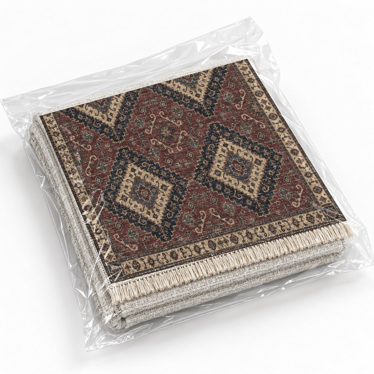 Anatolian Heirloom Quiet Neutral washable rug rolled and packaged