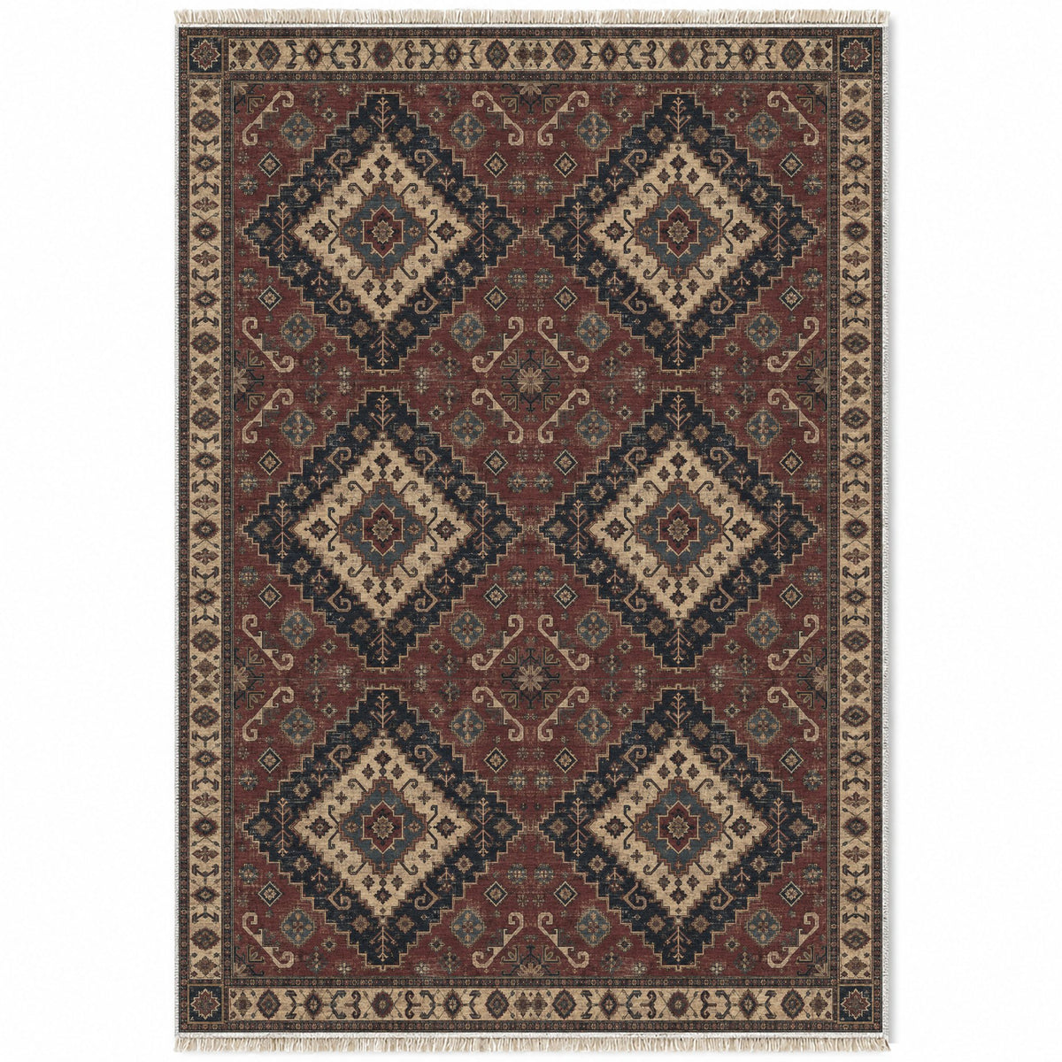 Anatolian Heirloom Quiet Neutral washable rug top view