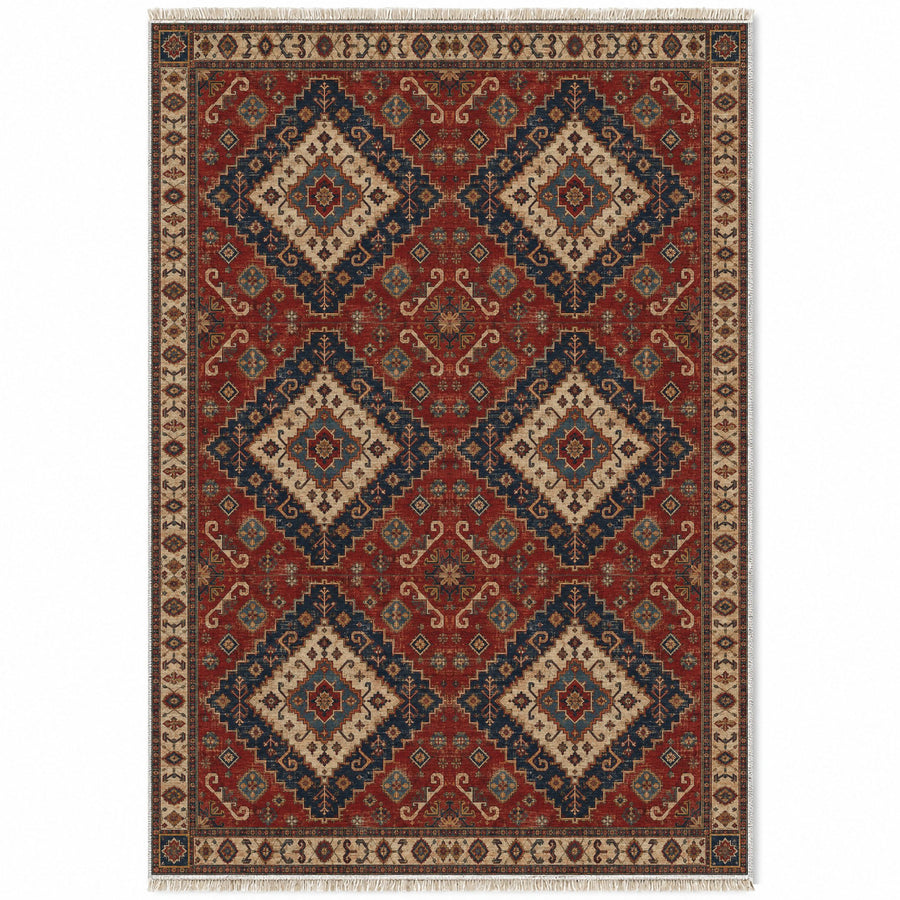 Anatolian Heirloom Red & Brown Distressed Washable Rug