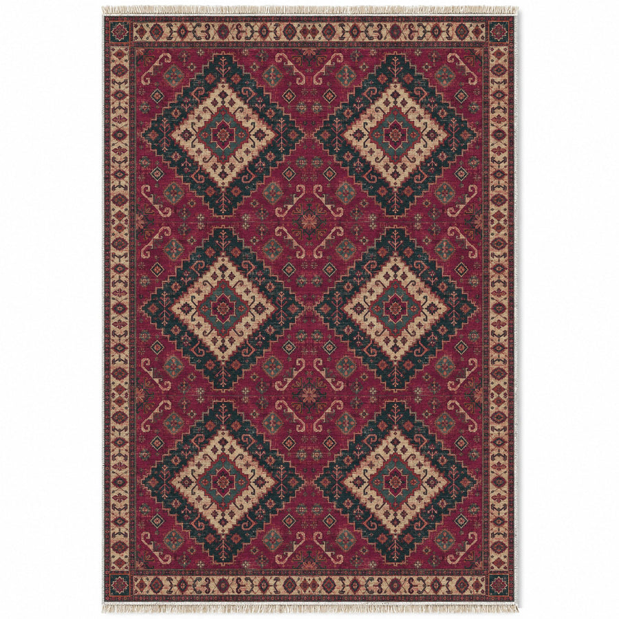 Anatolian Heirloom Rose & Mineral Distressed Washable Rug
