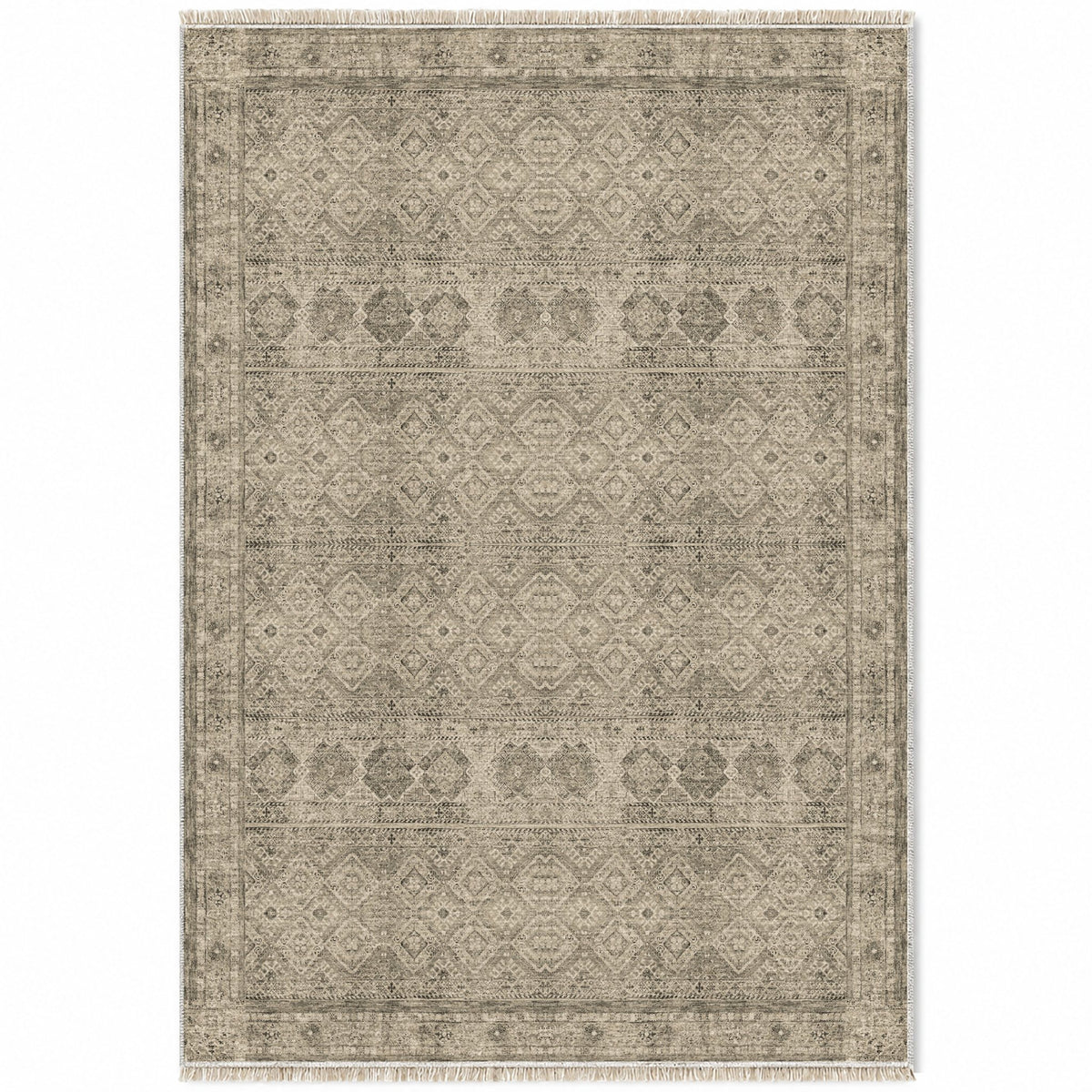 Anatolian Tonal Limestone & Ivory washable rug top view