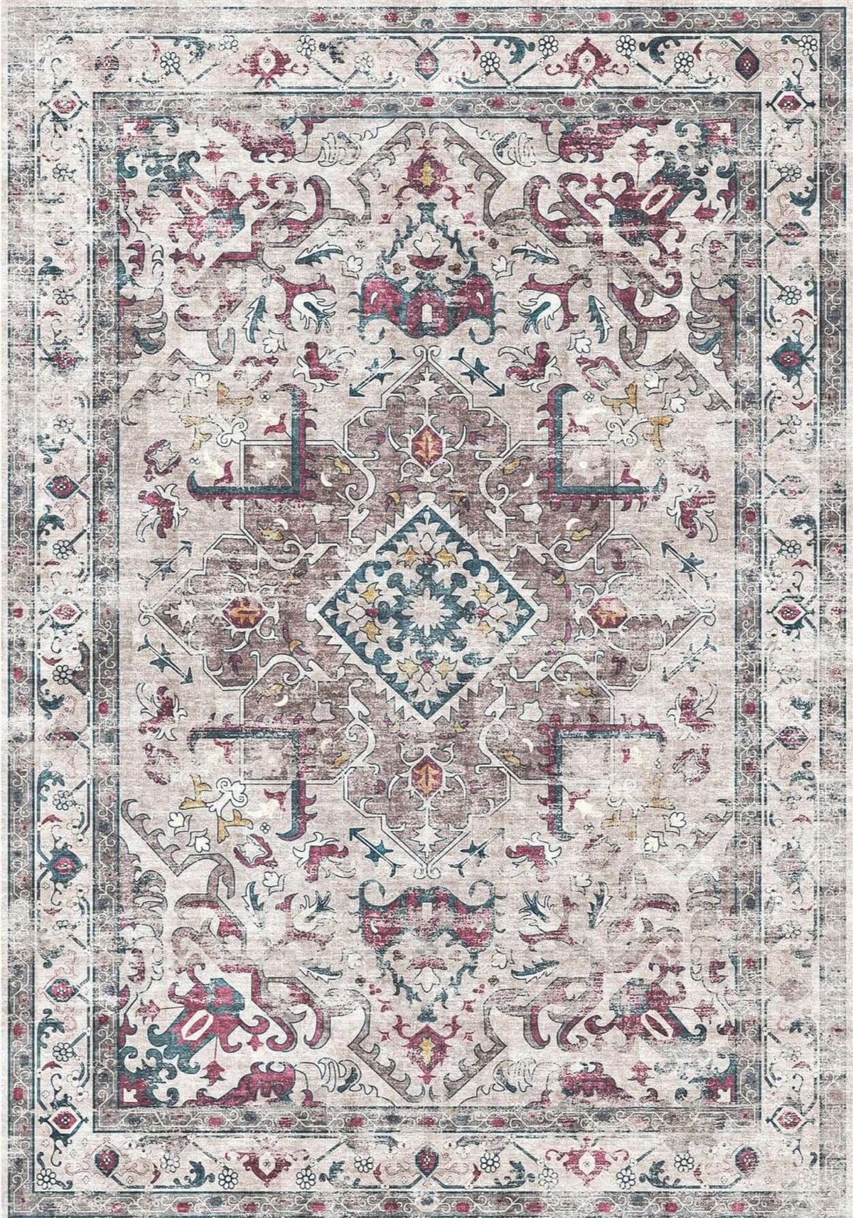 Bahala Vintage Washable Rug — top view