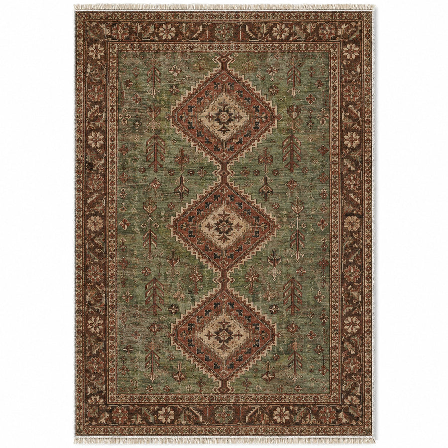 Baluch Diamond Brown Afghan Washable Rug