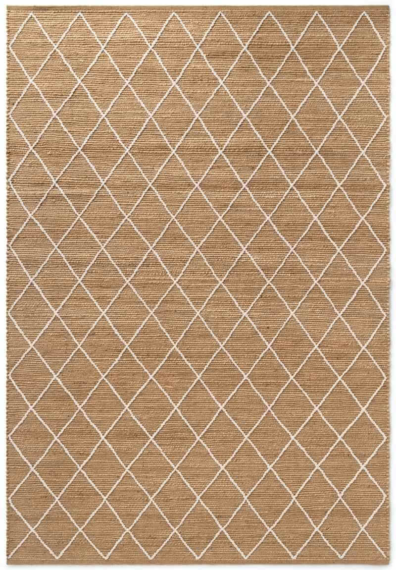 Jute Rug Kunu Natural Handwoven Diamond Design — top view