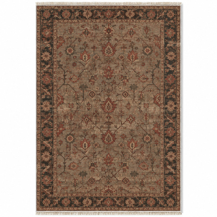 Beshir Garden Brown Afghan Washable Rug
