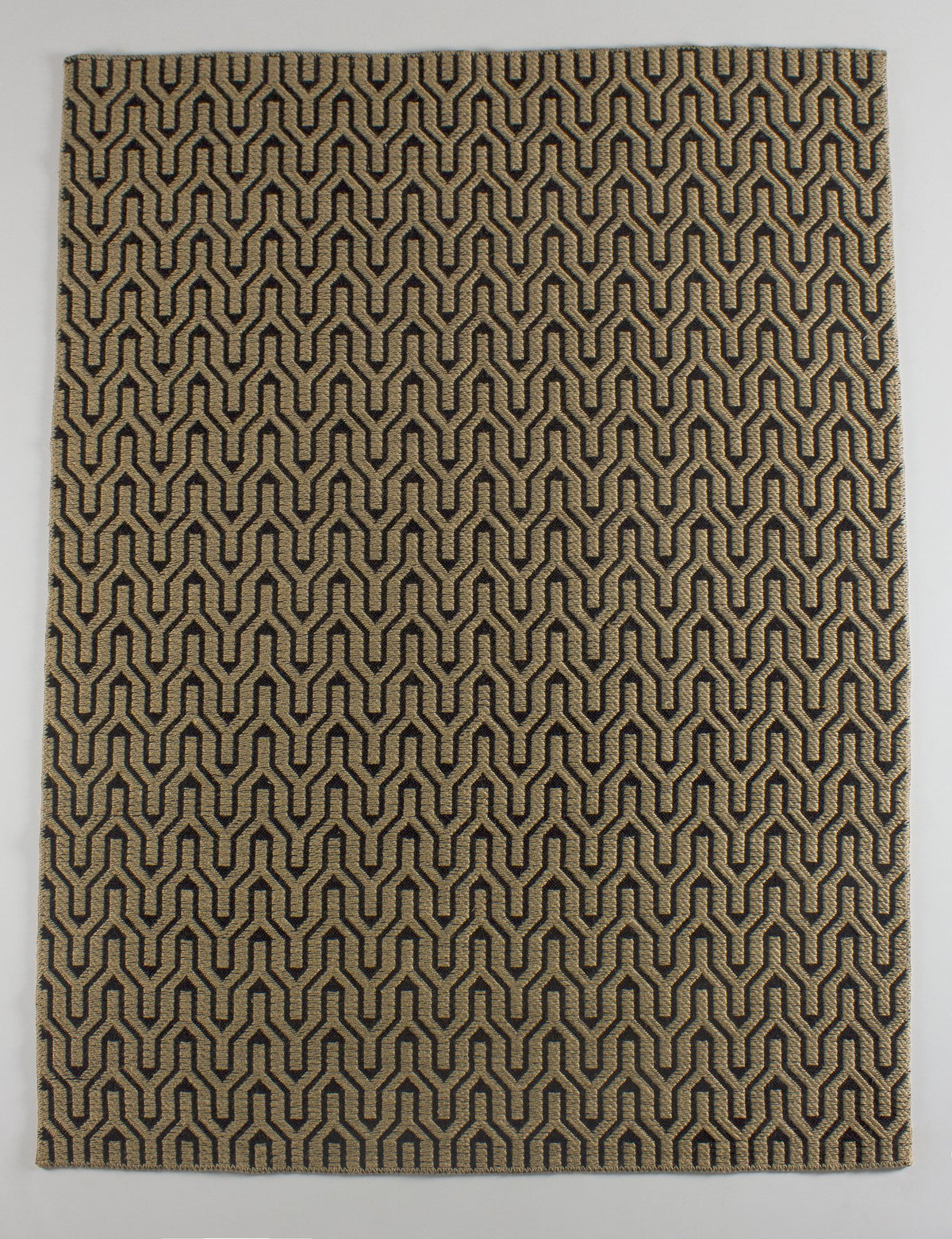 Black & Natural Jute Wave Jute Rug A0108 top view