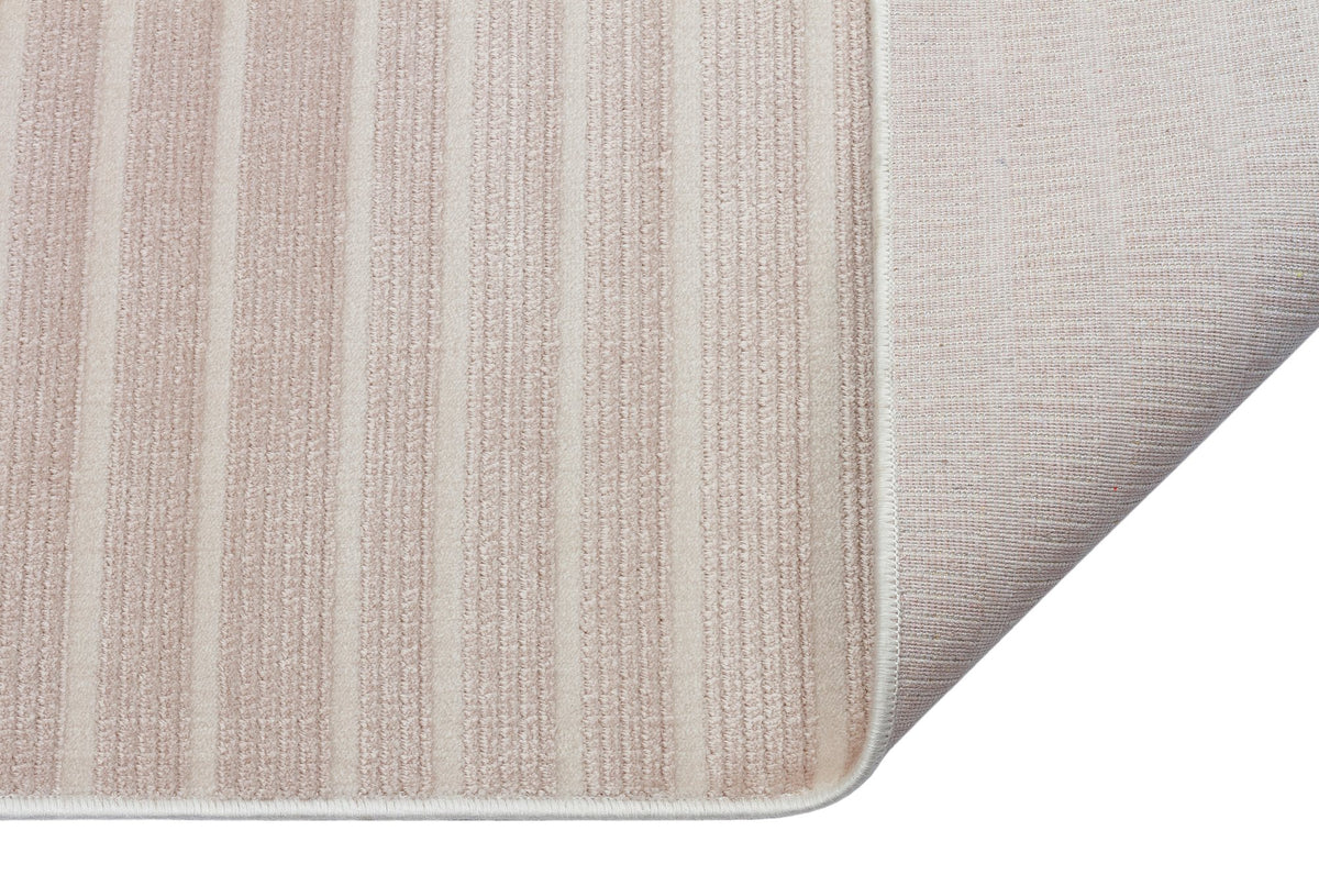 Blush Linear Geometric Area Rug pile close-up