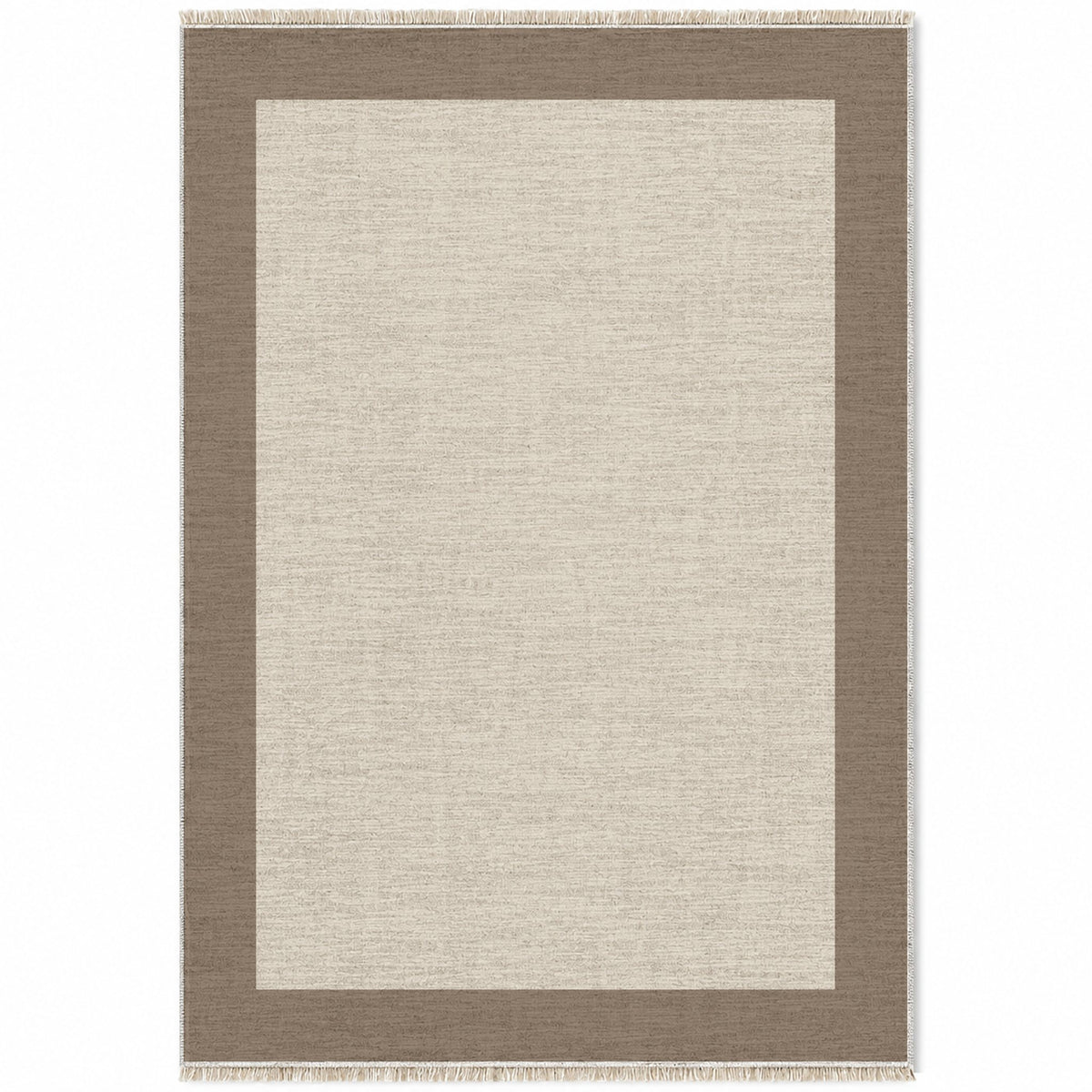 Broad Gallery Ivory & Taupe washable rug top view