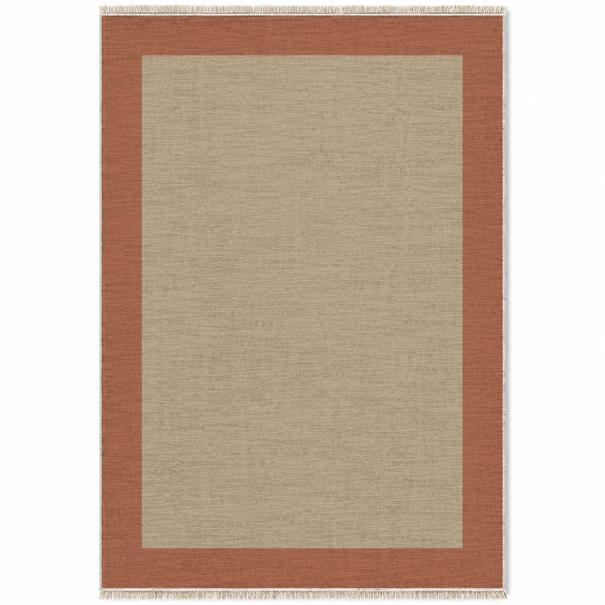 Broad Gallery Sand & Terracotta washable rug top view