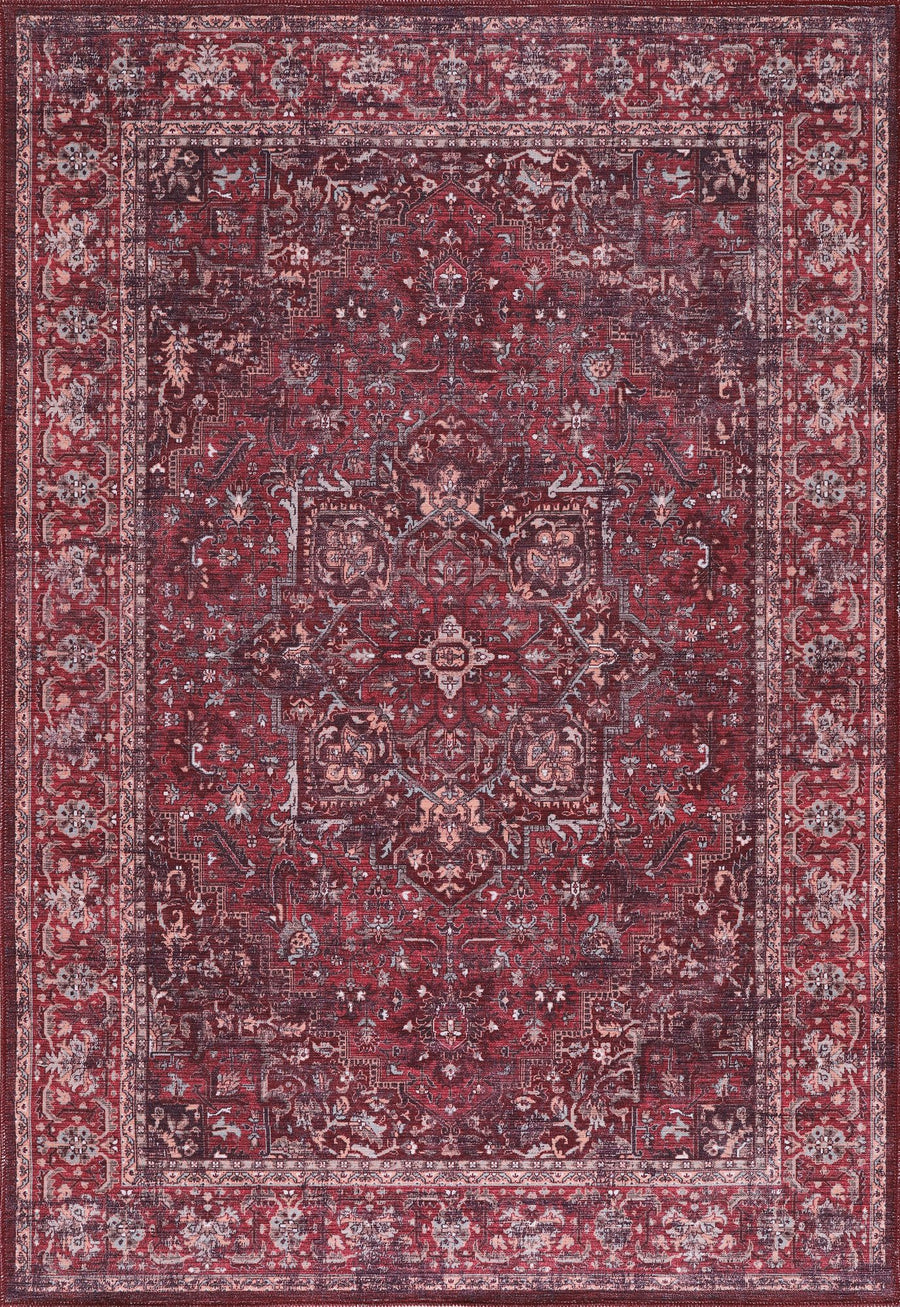Burgundy Red Persian Allover Washable Rug | 1310