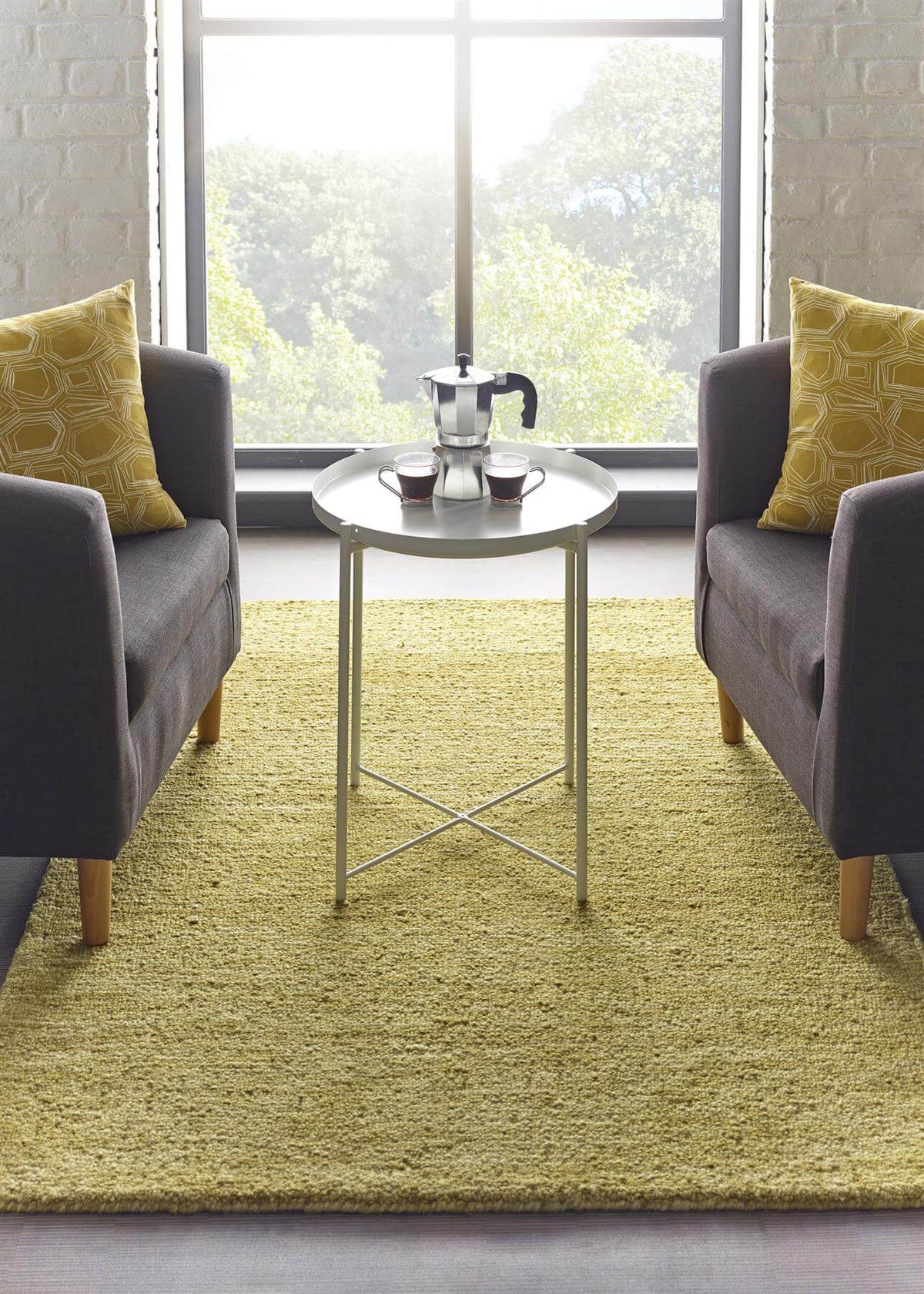 Country Autumn Gold Solid Wool Rug — room photo 2