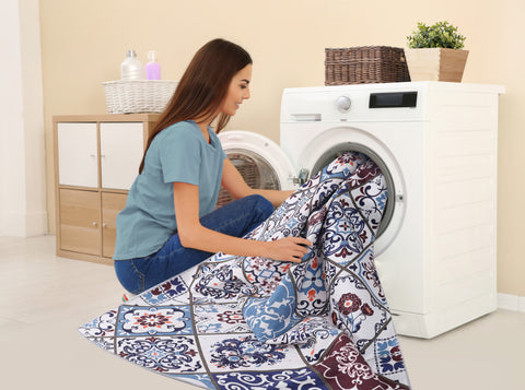 Rugs Depot Modern Beige Floral Washable Rug Design 4002