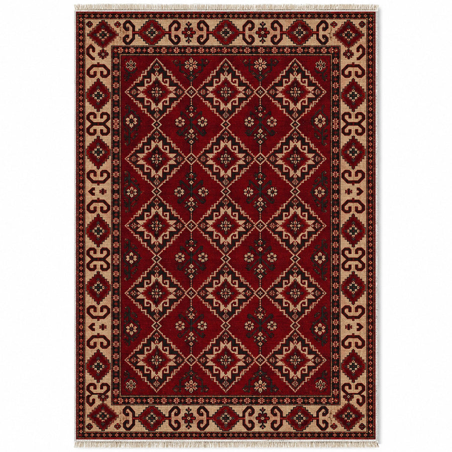 Caucasian Wine Persian Washable Rug