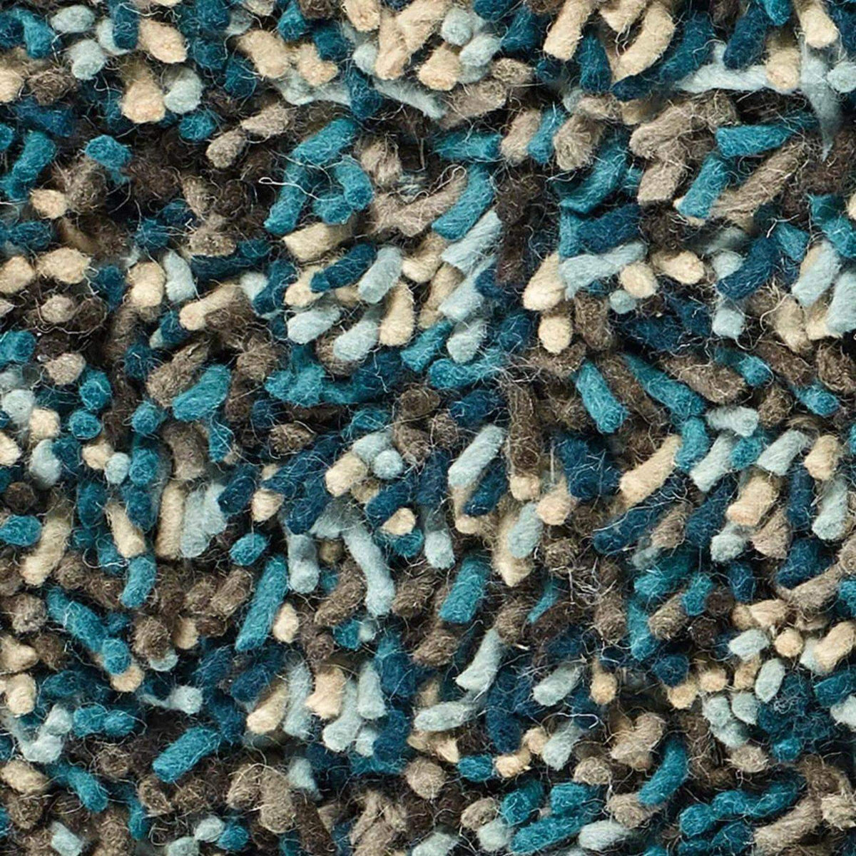 Rocks Blue Shaggy Pile Wool Rug — room photo 2