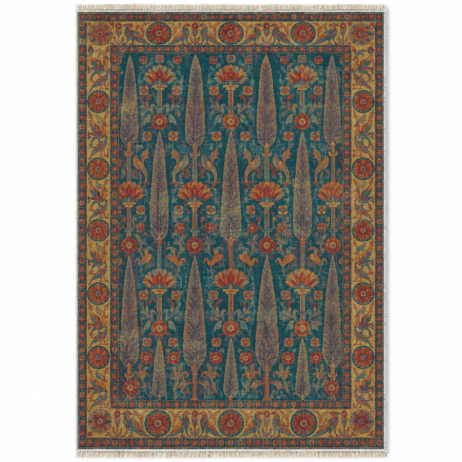 Cedar Court Peacock & Ochre Persian Washable Rug