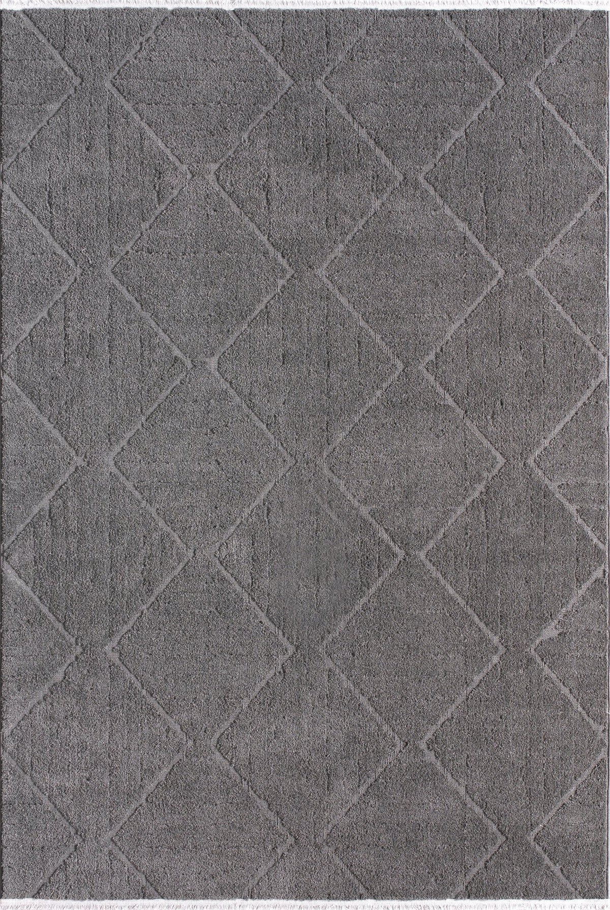 Charcoal Diamond Relief Area Rug JL003 top view