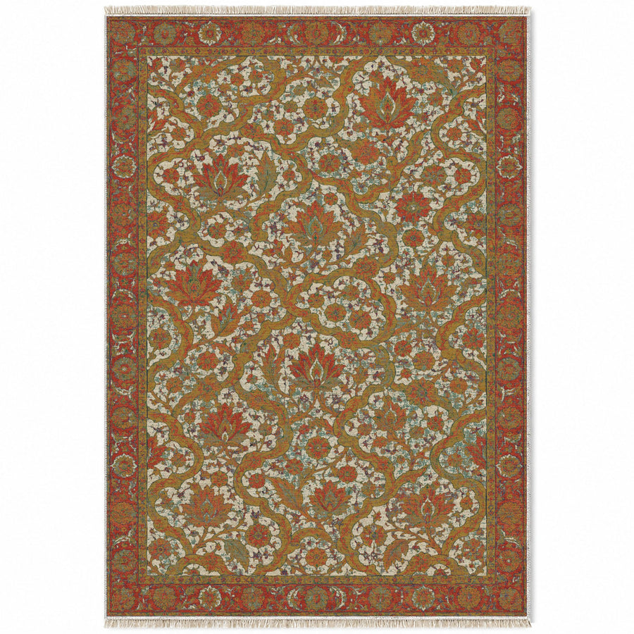 Cloud Knot Emerald & Terracotta Persian Washable Rug