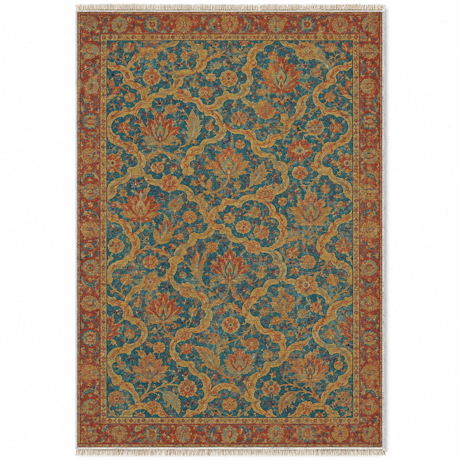 Cloud Knot Peacock & Ochre Persian Washable Rug